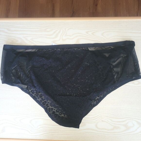 New Torrid Animal Lace Midrise Cheeky Black Panty 6 6X - Picture 9 of 11